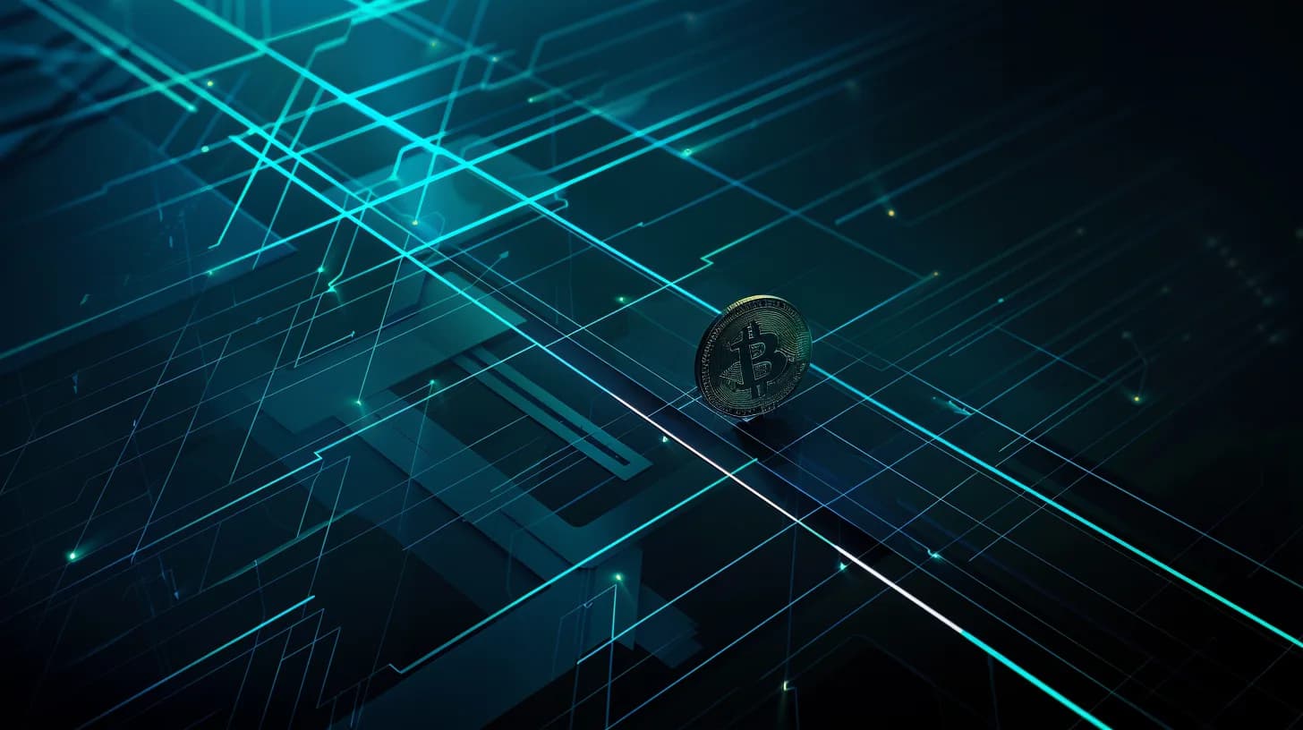 Bitcoin coin balanced on a 21-week EMA line above stacked spot ETF ticker plaques in muted FT-style editorial illustration