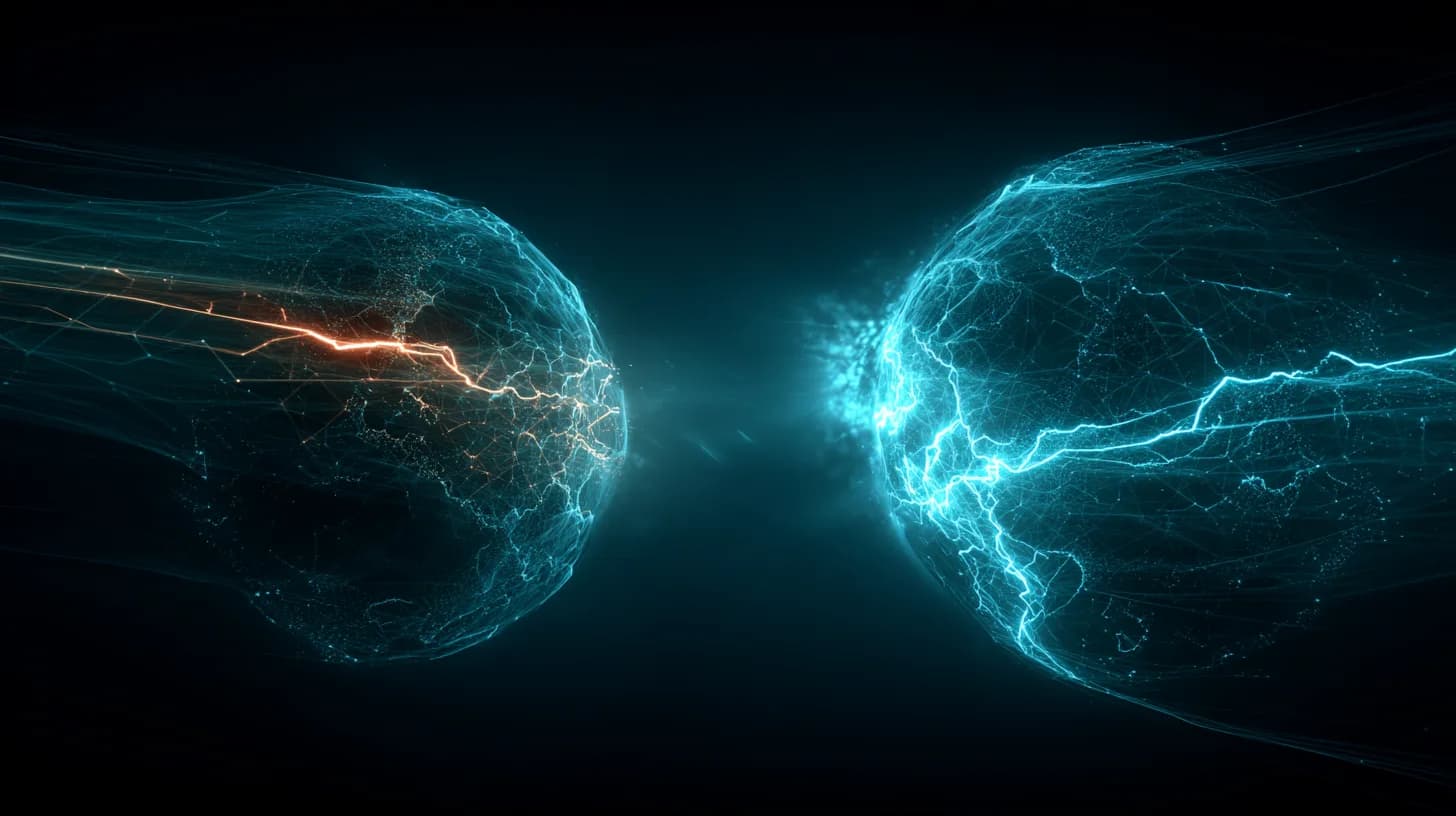 Two glowing AI model orbs face off over a faint world map, illustrating Anthropic versus Google top-model odds