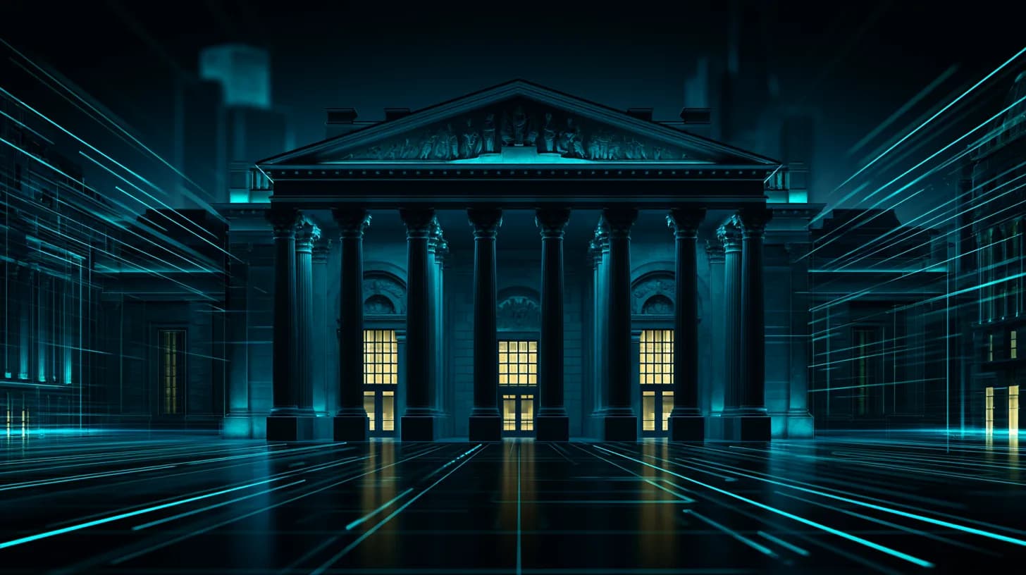 Bank of England building at dusk, illustrating the regulator's climbdown on stablecoin holding limits