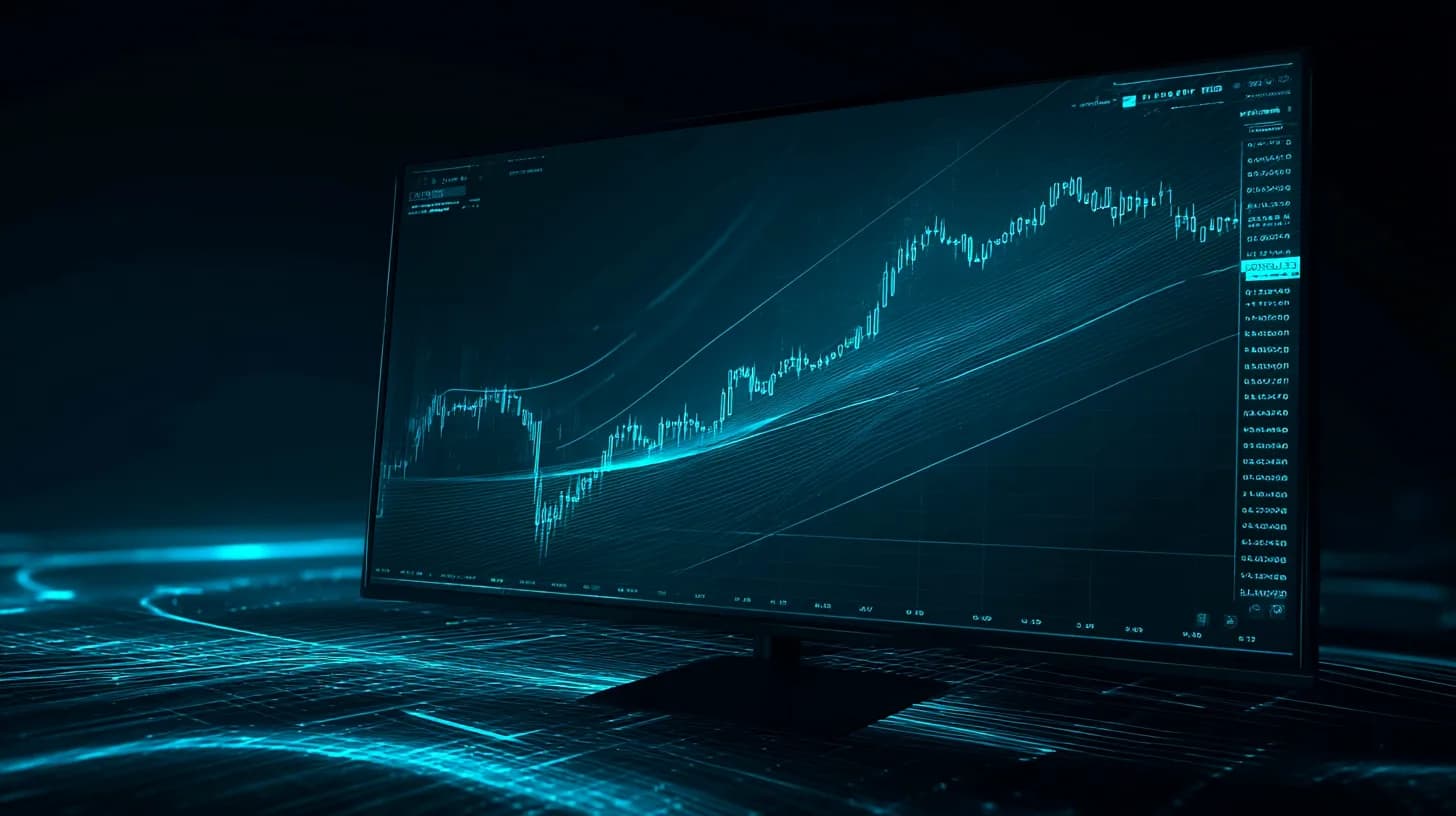 Bitcoin price chart on trader's monitor showing test of $75,000 resistance with order book reflection