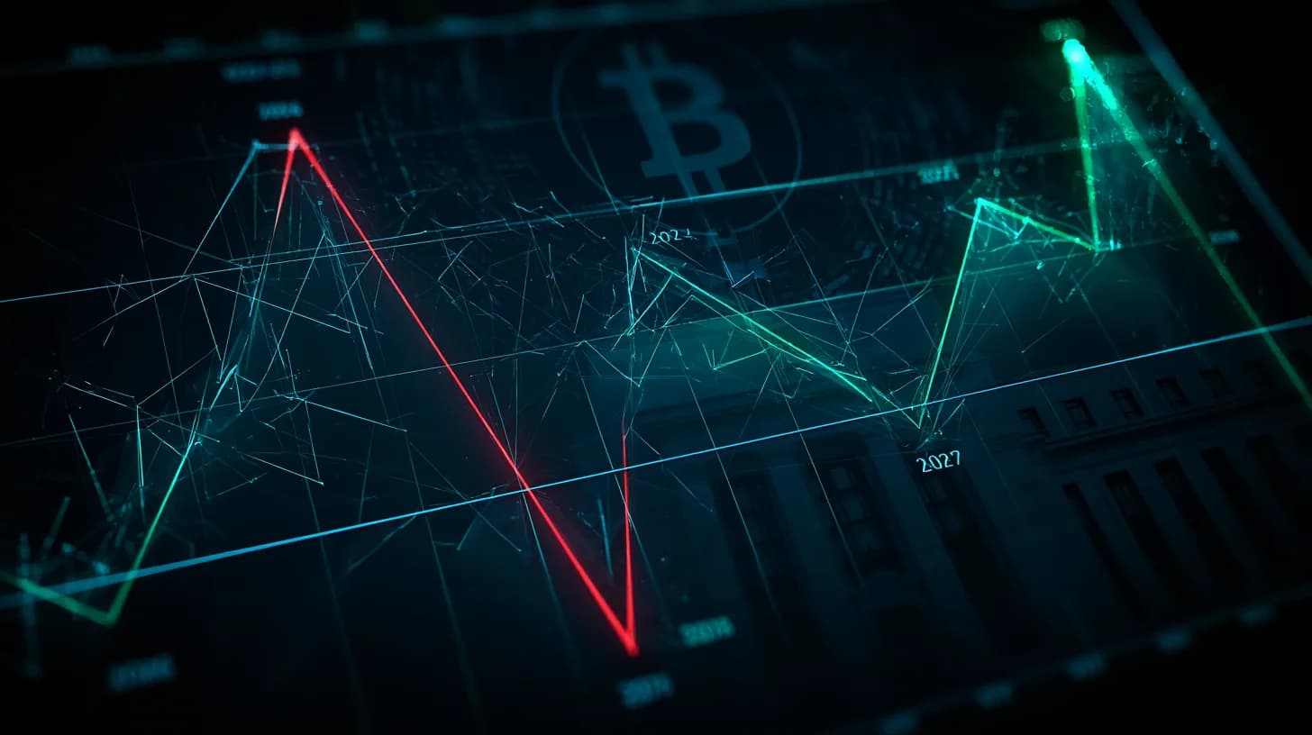 Three-phase Bitcoin price roadmap chart showing 2026 decline, 2027 base, and 2028 rally to $280,000 peak
