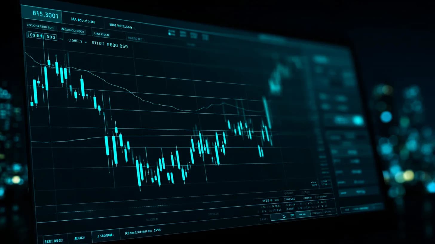 A trading monitor displays a Bitcoin weekly chart with price testing the 21-week exponential moving average near $78,000.