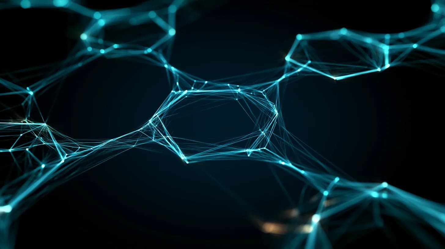 Five blockchain networks linked by data streams converging on a central node, illustrating Chainlink's cross-chain expansion