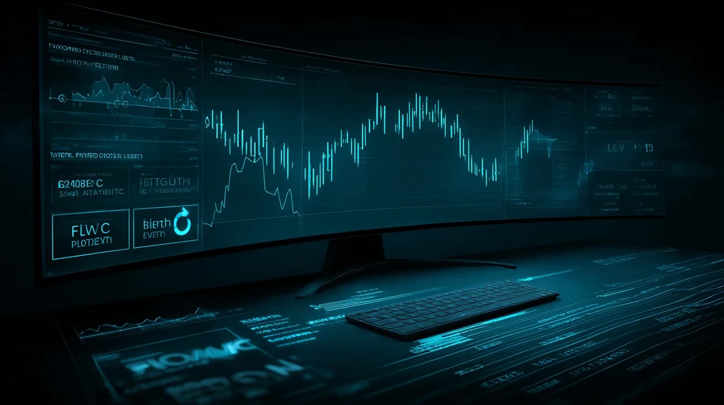 Trading floor monitors showing Bitcoin and Ethereum ETP inflow data with green arrows
