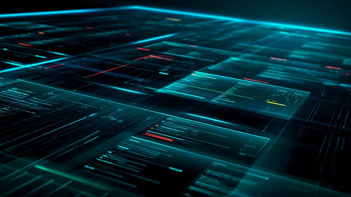 Stylized enterprise AI marketplace interface hovering above a corporate boardroom table in Google brand colors
