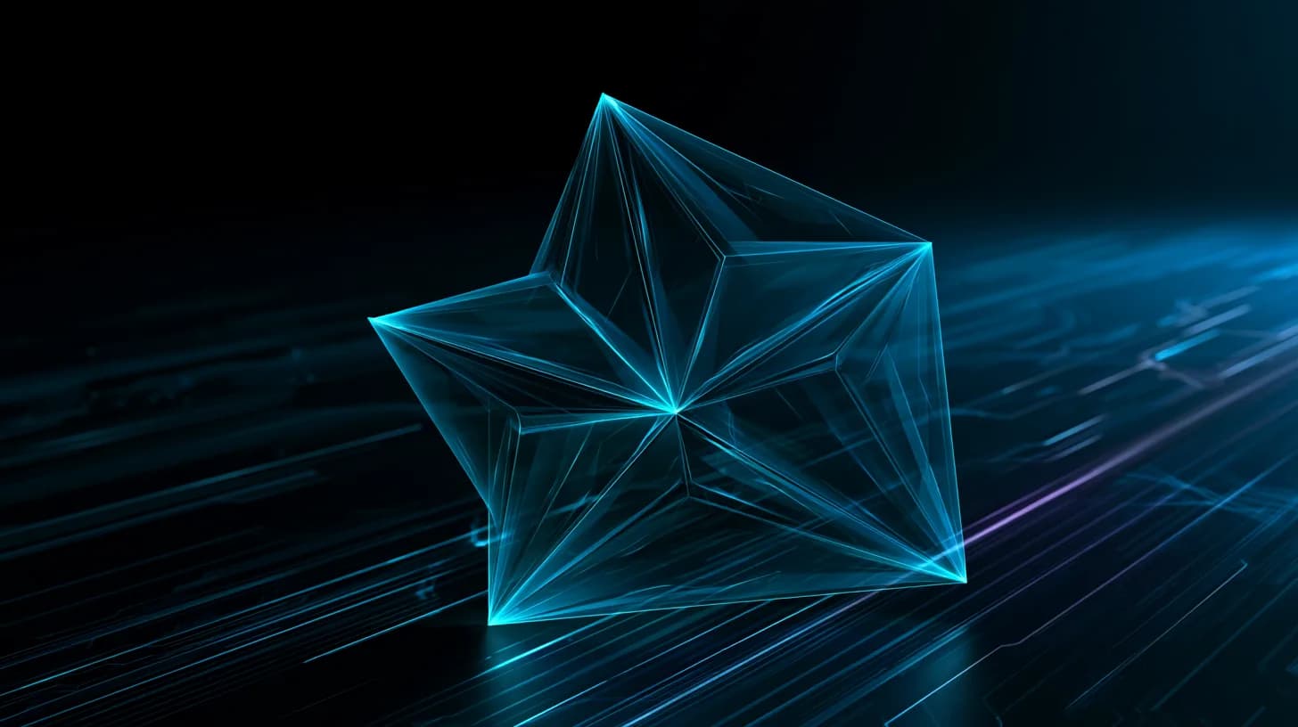 Stellar XLM star icon encased in a crystalline lattice symbolizing post-quantum cryptography upgrade