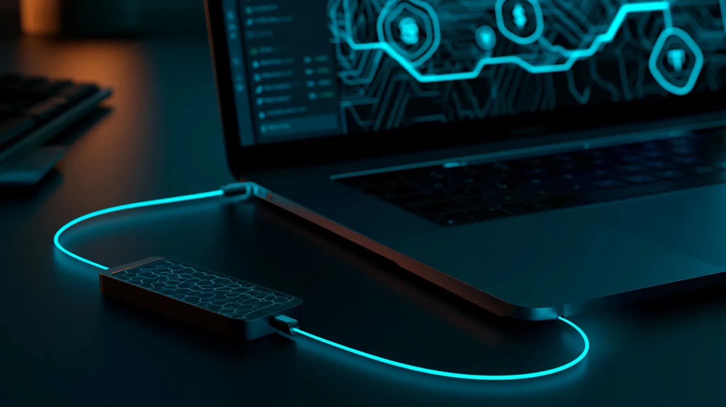 Trezor hardware wallet connected to laptop showing Morpho stablecoin yield dashboard in Trezor Suite