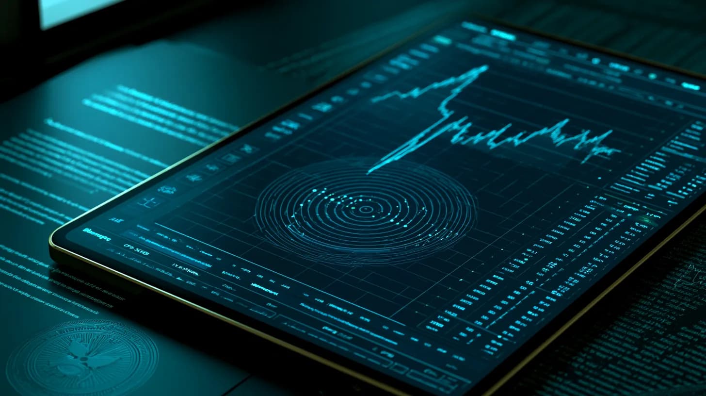 Trading terminal showing XRP perpetual contract data next to a CFTC regulatory document