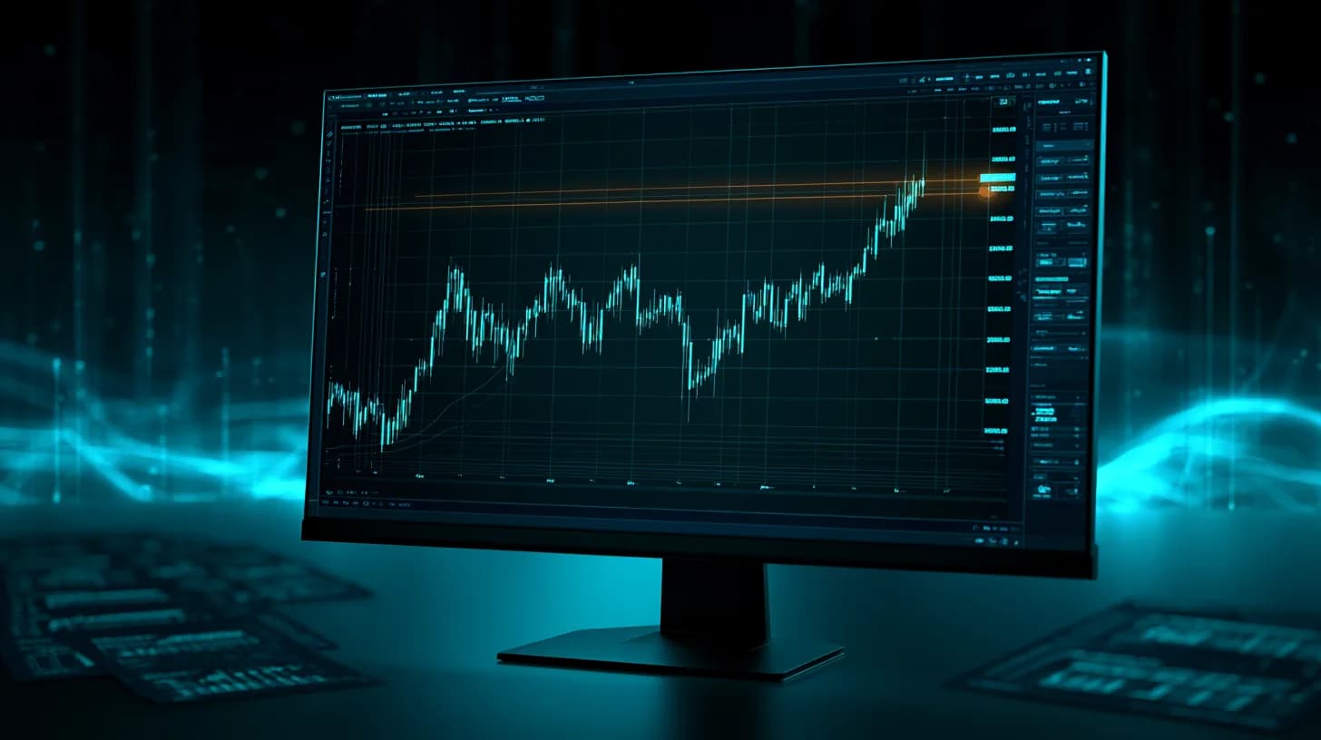 Trading terminal showing Bitcoin chart capped at $82,000 resistance level