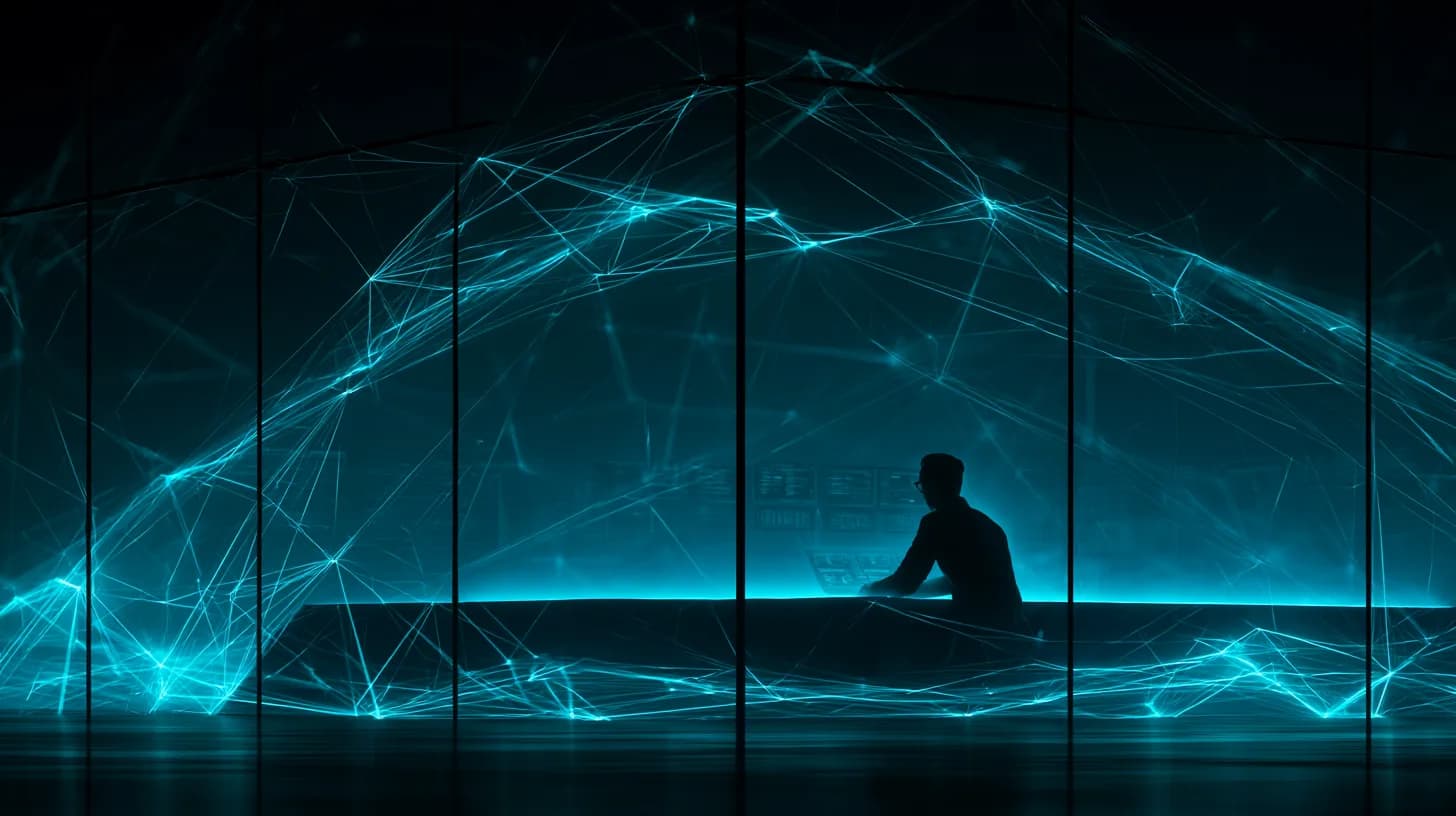 Wall Street trading floor with translucent blockchain network overlay, illustrating Canton's $355M raise