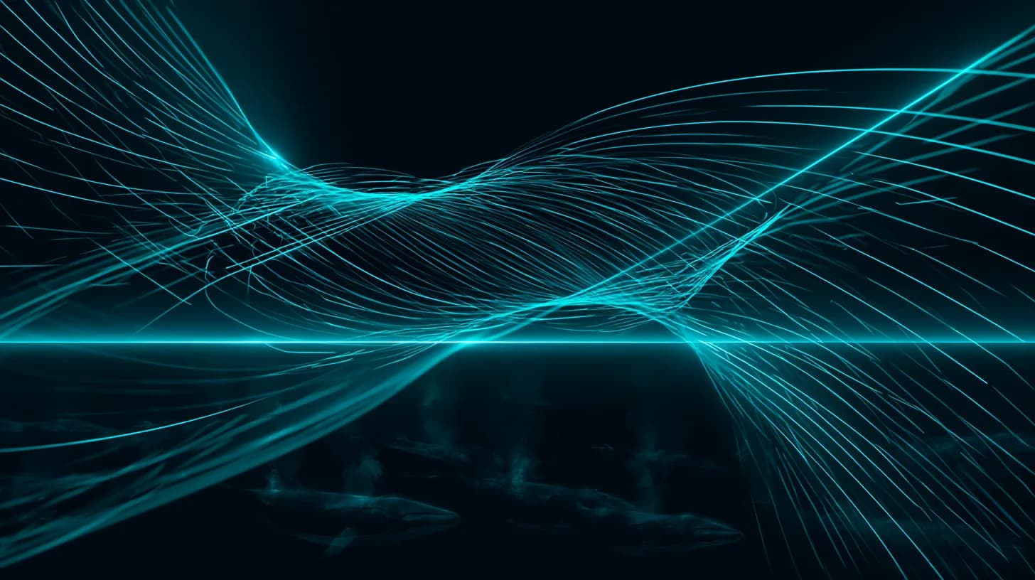Cardano ADA logo coiled between a death cross with whale silhouettes accumulating beneath a $0.25 support line