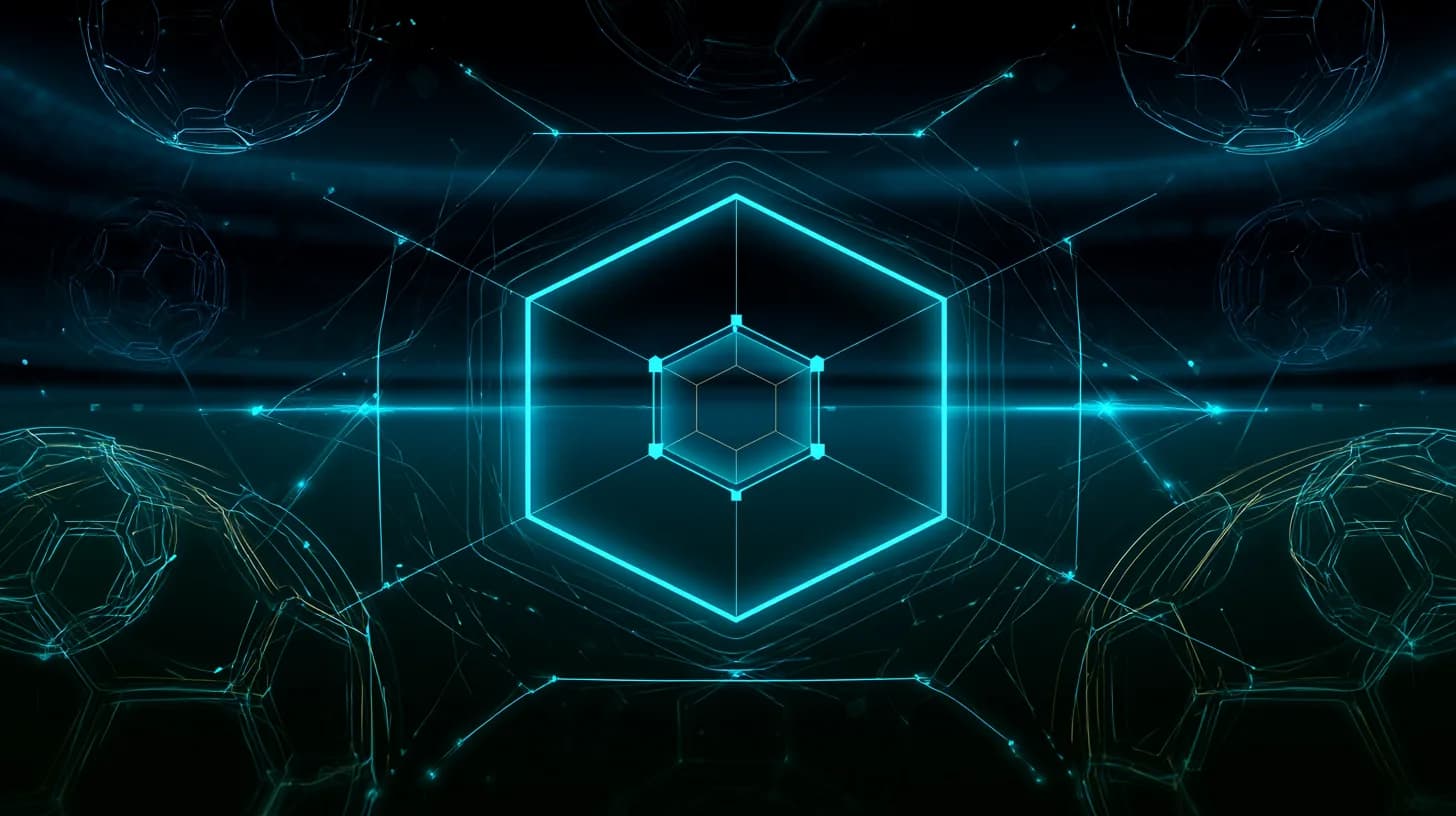 Chainlink LINK logo with soccer ball and stadium motifs representing the FIFA World Cup 2026 partnership with Kraken and…