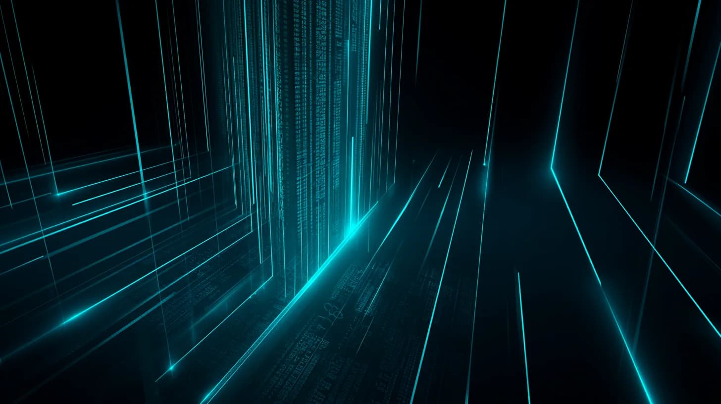 Stylized order book merging stock tickers and crypto symbols rising as a column of light