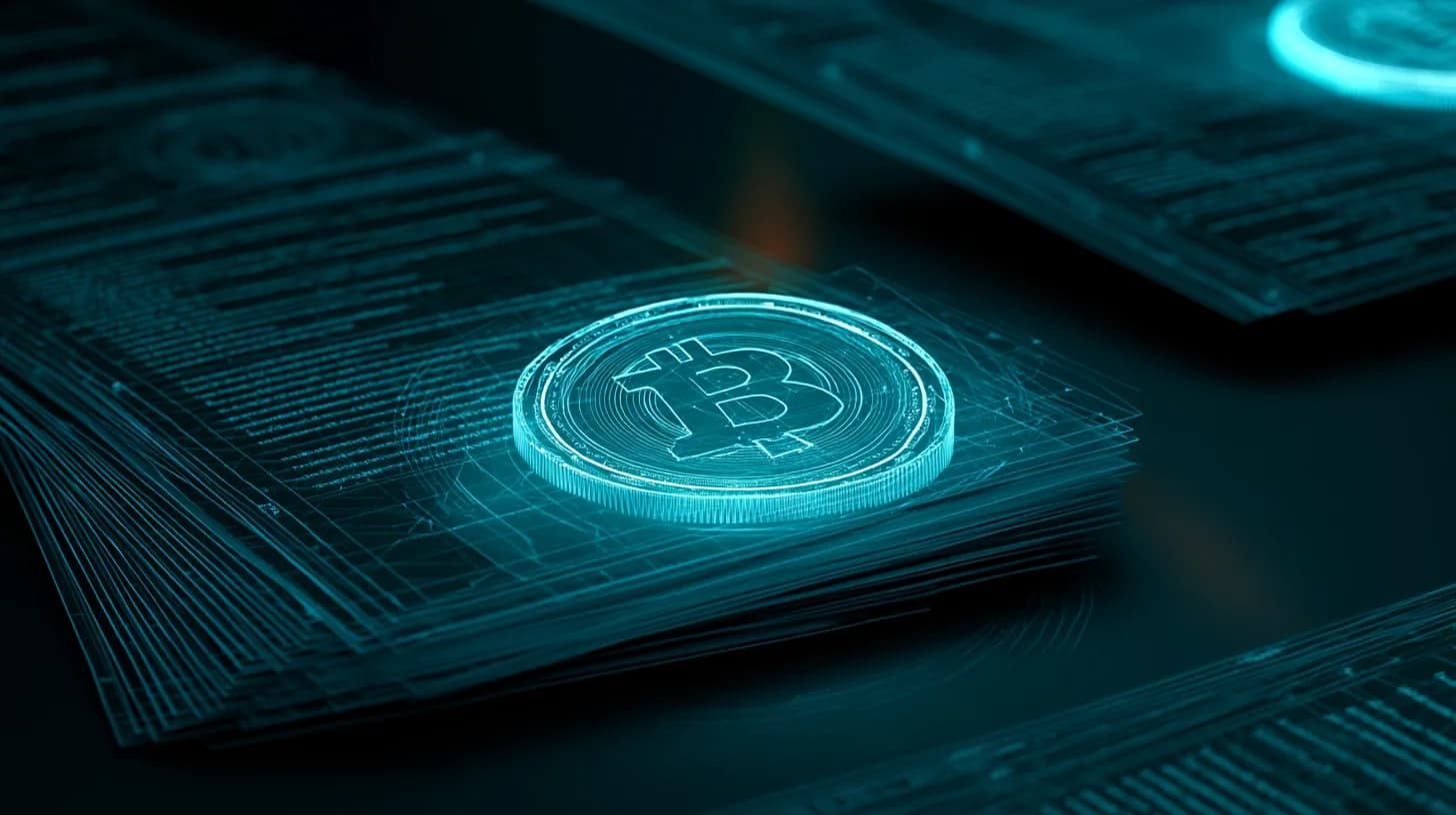 Bitcoin coin on corporate financial filings symbolizing Strategy's $2B purchase and 843,738 BTC treasury