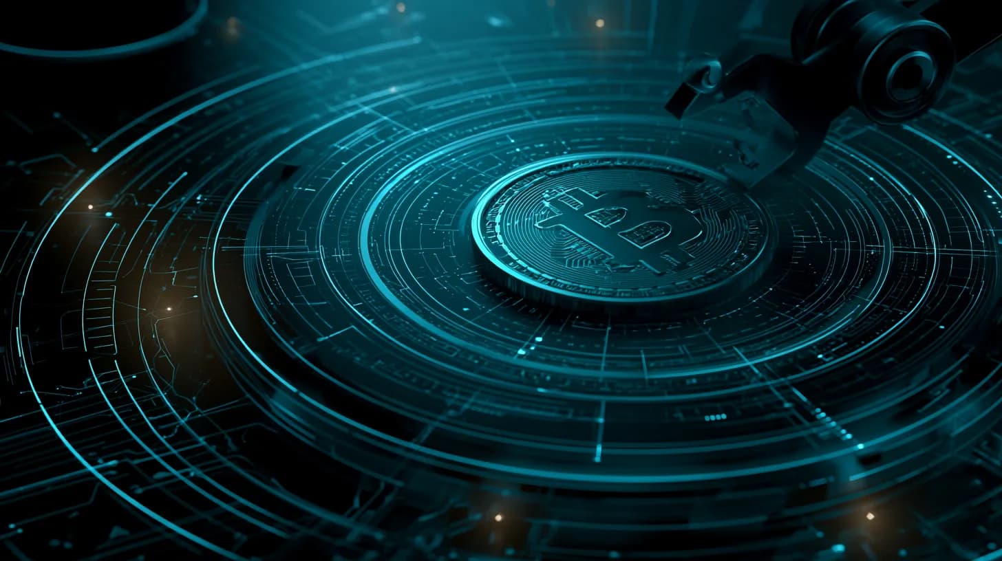 Illustration of a single bitcoin being removed from a corporate vault, symbolizing Strategy's first BTC sale since 2022
