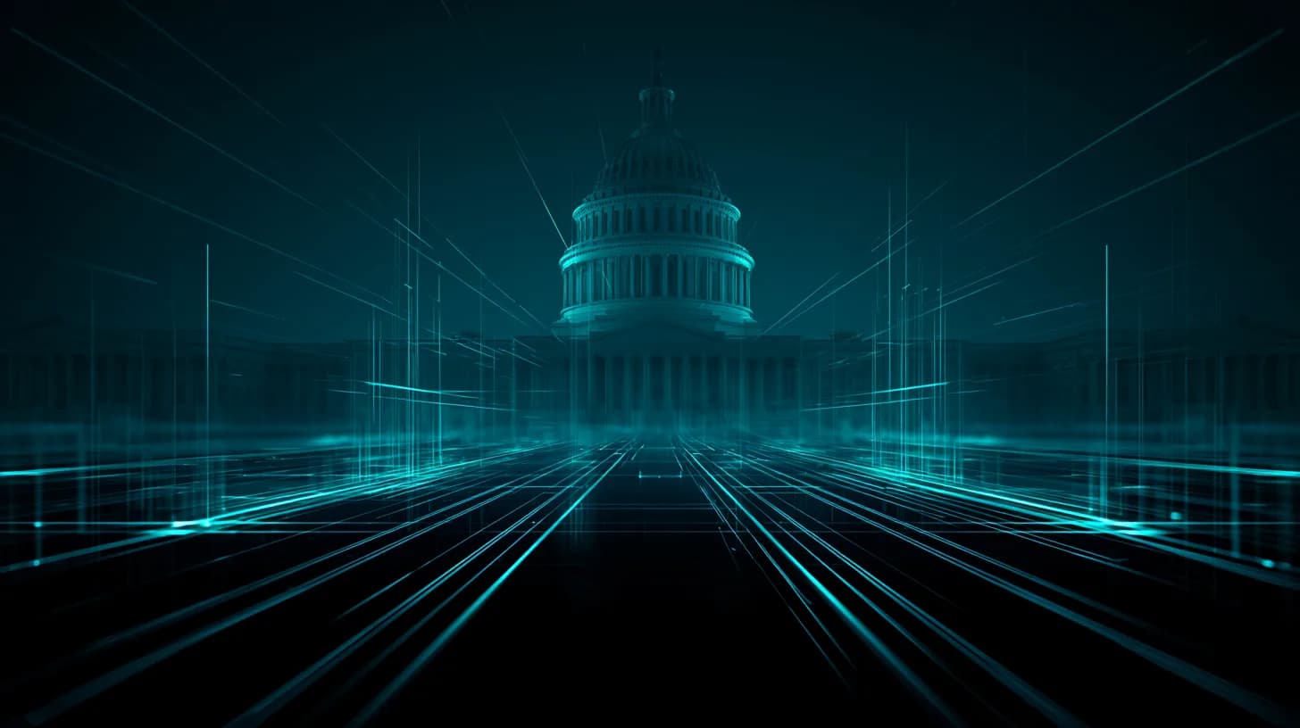 U.S. Capitol at dusk with overlay of mortgage market data charts signaling GSE policy shift
